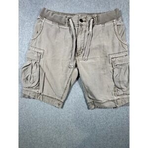 Jet Lag Flavours Super 6 Mens Cargo Shorts Khaki Tan Elastic Waist Utility 34
